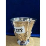 A Christian Dior French 950 silver beaker, after a Baroque original, by Tetard Freres, 8.2 ozt WE DO