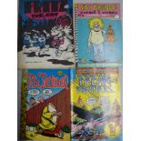 A ring binder of comics and magazines including Picture Library editions War, Battle, Commando