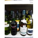 Table wines: 18 bottles of white table wines, various countries, and a bottle of Cockburn's