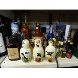 A variety of alcohol, including Blue Curacao, 50 cl (x1), Liquore Galliano (x1), Pilavas Ouzo, 20