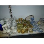 14 piece Hutschenreuther Sylvia pattern part tea service, a quantity of onyx ashtrays, cigarette