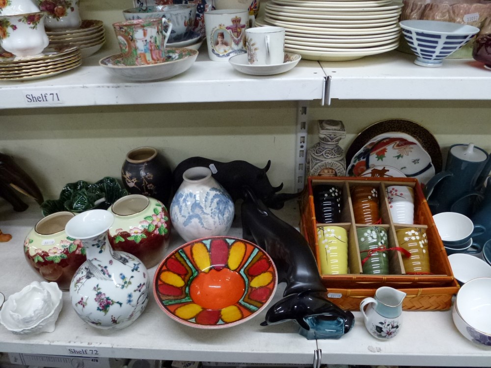 A mixed lot of china including a blue glazed tea and coffee service, Imperial Bone China part tea - Image 4 of 4