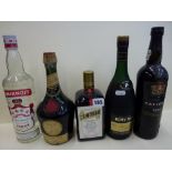 Cointreau, 70 cl (x1), Remy Martin Champagne Cognac, 68 cl (x1), Dom Benedictine (x1), Taylor's 1995