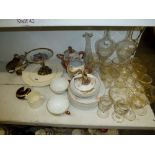 A 16-piece Victorian gilt-decorated glass set including a vase, jug, wine glasses, lemonade glasses,