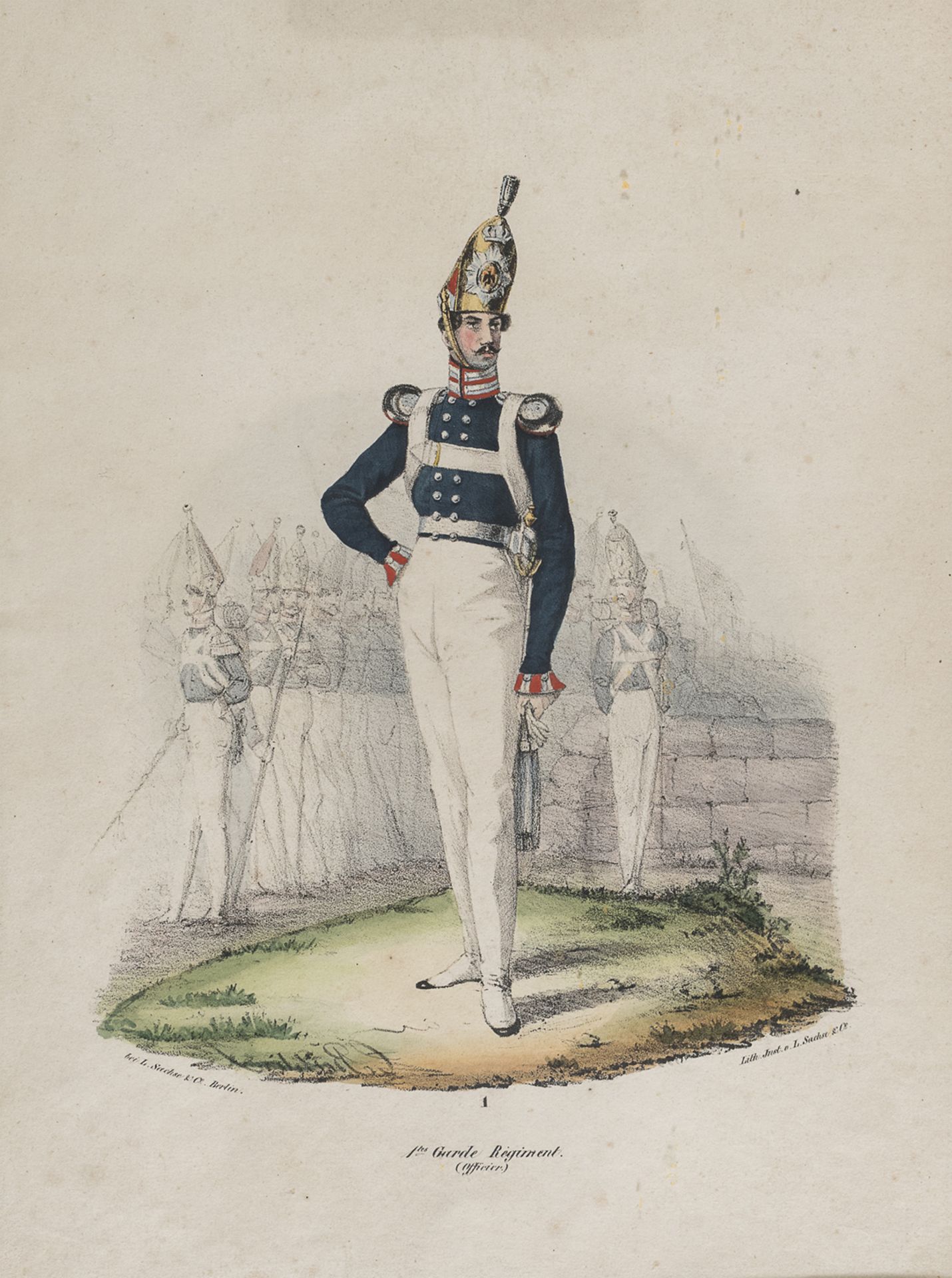 FIVE COLOR ENGRAVINGS OF FRENCH MILITARY UNIFORMS 19TH CENTURY - Image 5 of 5