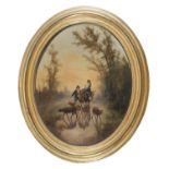 PAIR OF OIL PAINTINGS OF YOUNG SHEPHERDS 19TH CENTURY