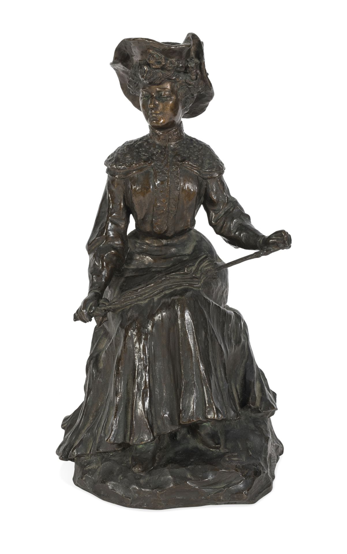 BRONZE SCULPTURE OF A LADY ROMAN FOUNDRY 19TH CENTURY