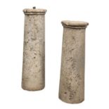 TWO TRAVERTINE COLUMNS CENTRAL ITALY 15TH CENTURY