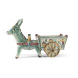 CERAMIC DONKEY WITH CART 1950s