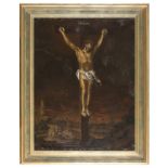 OIL PAINTING CRUCIFIXION ON THE GOLGOTA 17TH CENTURY