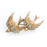 BROOCH DUETTE HEAVENLY SWALLOW DESIGN ADOLPH KATZ