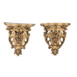 PAIR OF GILTWOOD SHELVES 19TH CENTURY