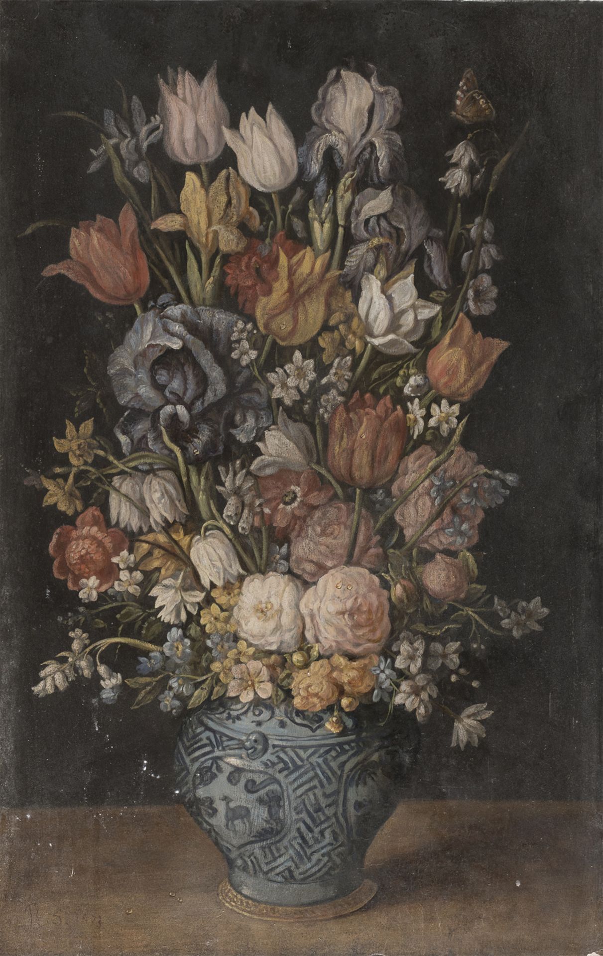 OIL PAINTING STILL LIFE OF FLOWERS 20TH CENTURY