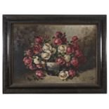 OIL PAINTING OF ROSES BY MARIO SALIMBENI (1874-1942)