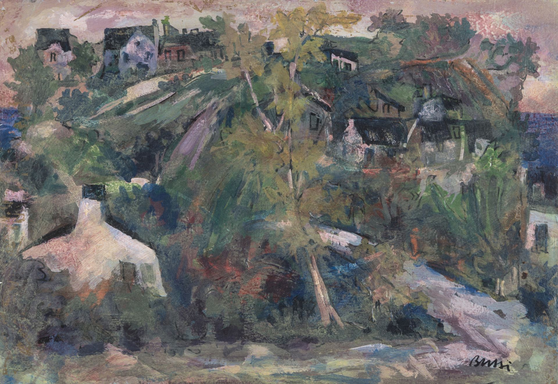OIL PAINTING OF BRITTANY BY RENATO BUSSI
