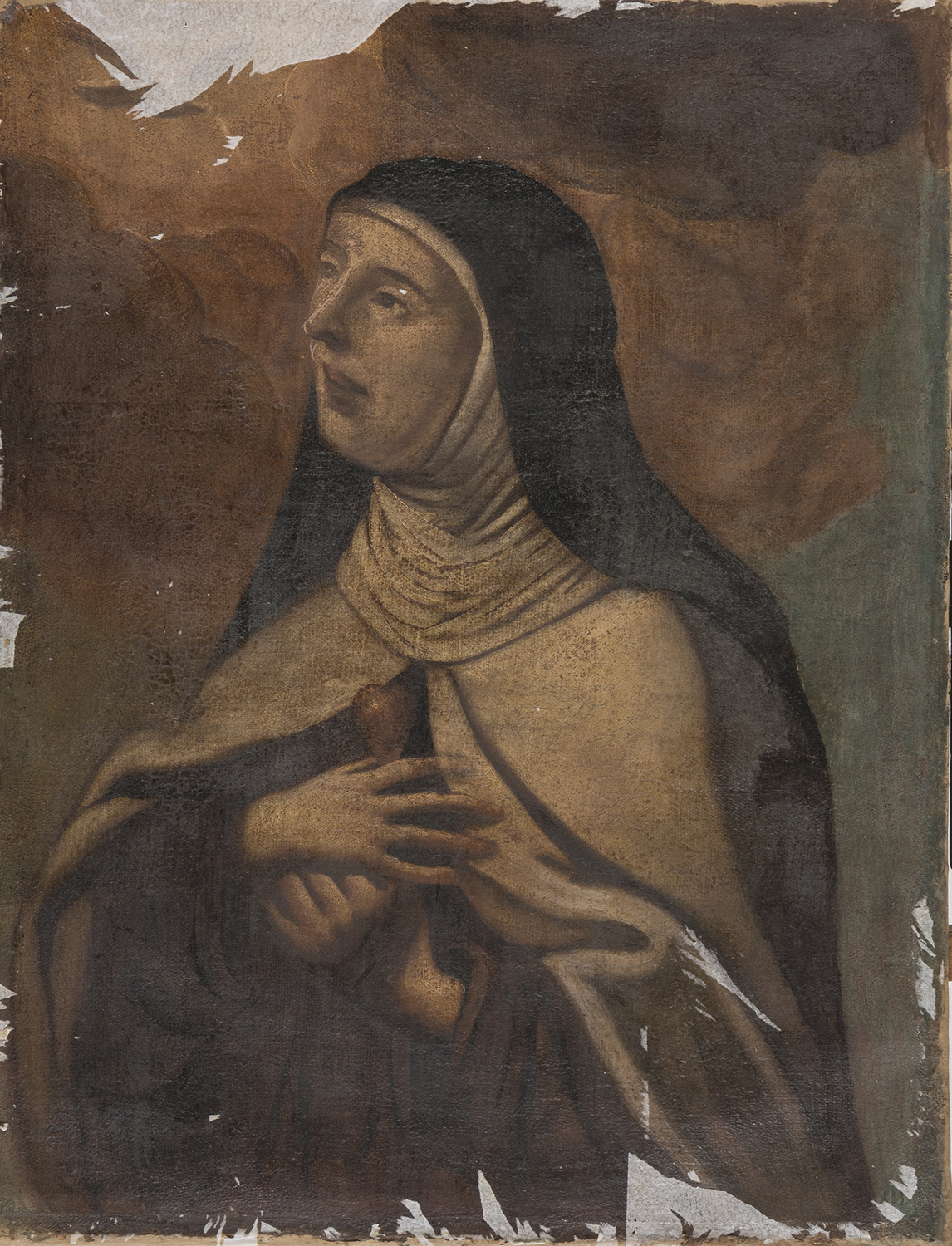 OIL PAINTING TERESA D'AVILA OF THE 18TH CENTURY