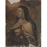 OIL PAINTING TERESA D'AVILA OF THE 18TH CENTURY