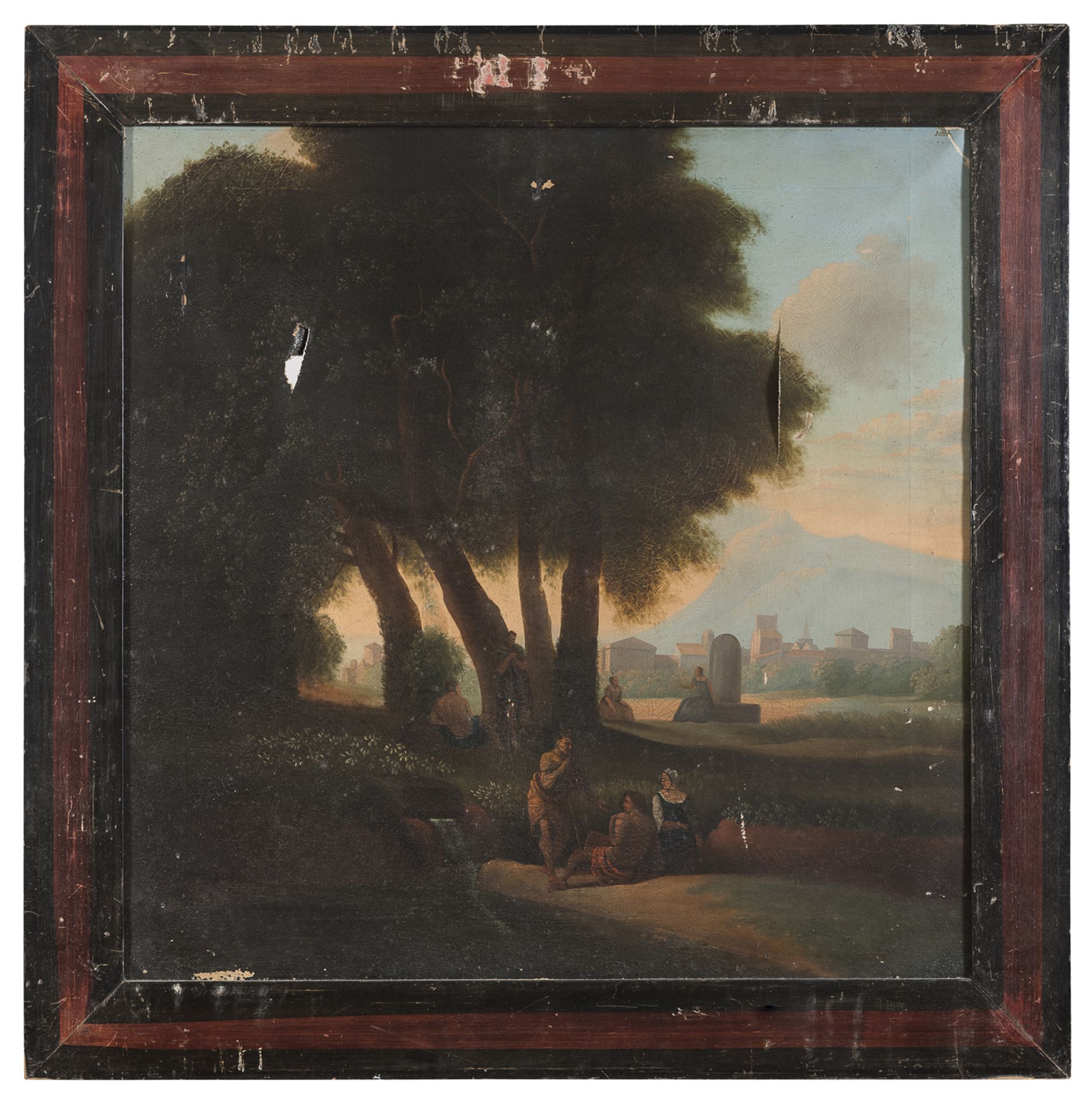 OIL PAINTING OF CLASSICIST SCENE 19TH CENTURY