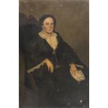 OIL PORTRAIT OF A WOMAN SIGNED 'F. ALLIER' 19TH CENTURY