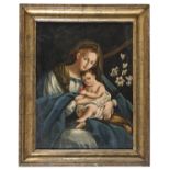 OIL PAINTING MADONNA DEL GIGLIO 19TH CENTURY