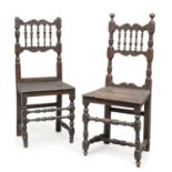 PAIR OF WALNUT CHAIRS VENETO 18TH CENTURY