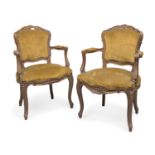 PAIR OF WOODEN ARMCHAIRS 20TH CENTURY