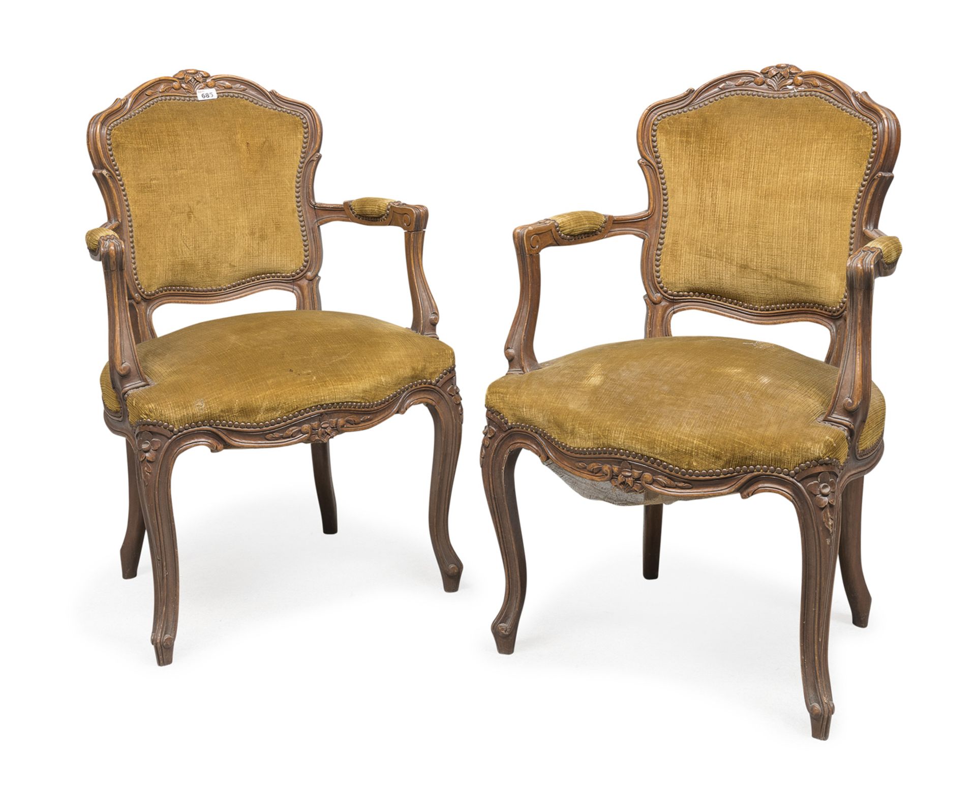 PAIR OF WOODEN ARMCHAIRS 20TH CENTURY