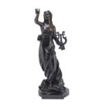 BRONZE SCULPTORE OF ALLEGORY OF MUSIC 20TH CENTURY