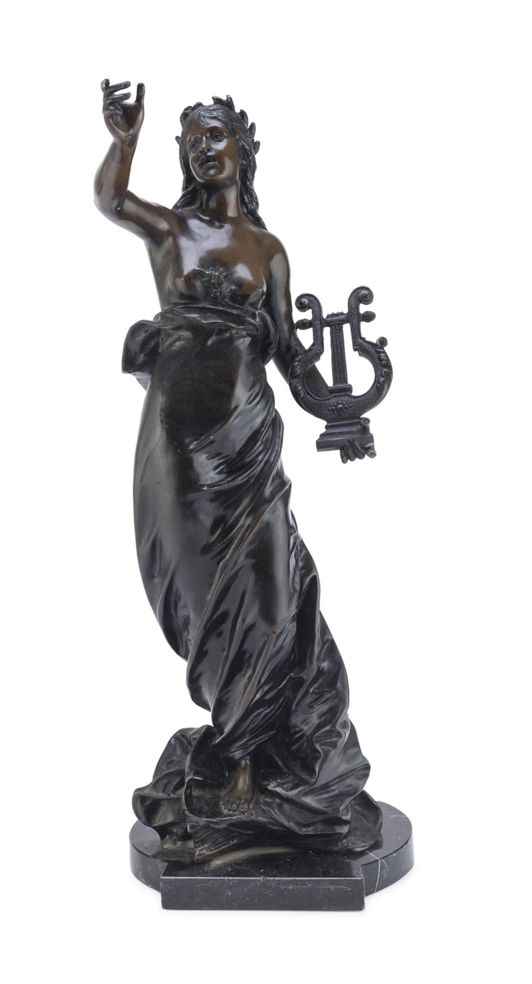 BRONZE SCULPTORE OF ALLEGORY OF MUSIC 20TH CENTURY