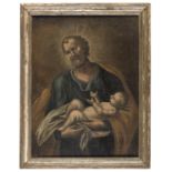 OIL PAINTING SAINT JOSEPH AND CHILD BY A NAPOLETAN PAINTER 18TH CENTURY