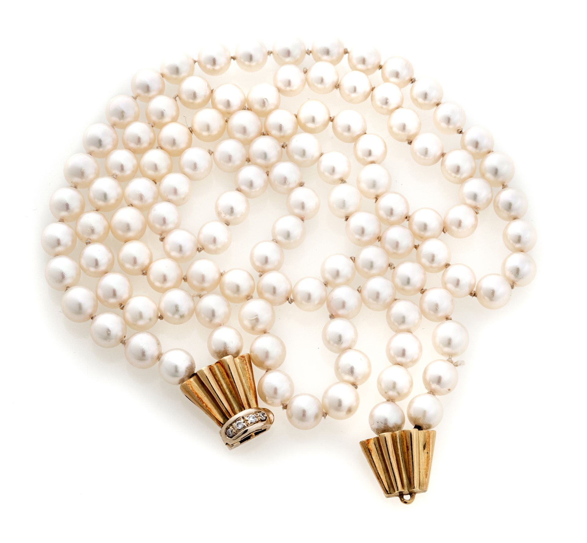 PEARL NECKLACE WITH DIAMONDS