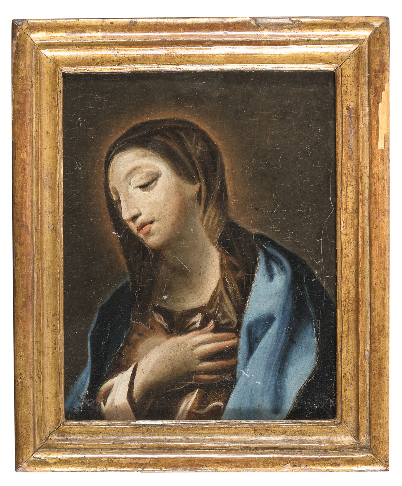 OIL PAINTING OF THE VIRGIN BY ROMAN PAINTER 18TH CENTURY