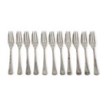 ELEVEN SILVER DESSERT FORKS ITALY 1944/1968