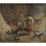 OIL PAINTING OF A PASTORAL SCENE BY PAINTER ACTIVE IN ROME LATE 18TH CENTURY