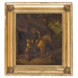 OIL PAINTING OF A KNIGHT ENGLISH SCHOOL 19TH CENTURY