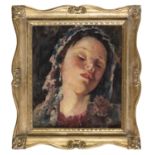 OIL PAINTING OF A GIRL 20TH CENTURY