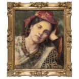 OIL PORTRAIT OF A YOUNG WOMAN 20TH CENTURY