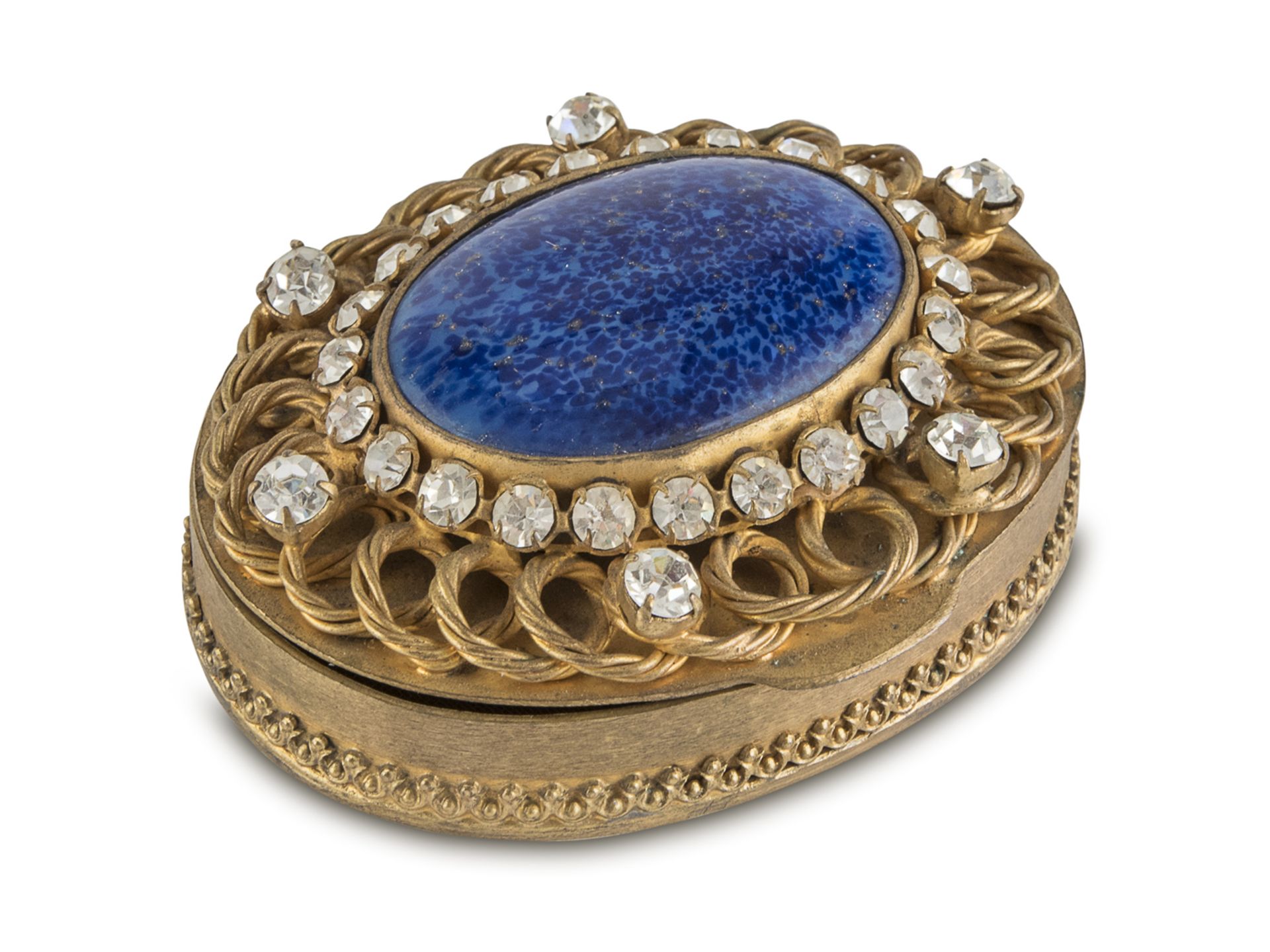 GILDED METAL TROUSSE WITH LAPIS LAZULI FROM THE 1950s