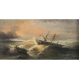 OIL PAINTING OF A WRECK DUTCH SCHOOL 19TH CENTURY