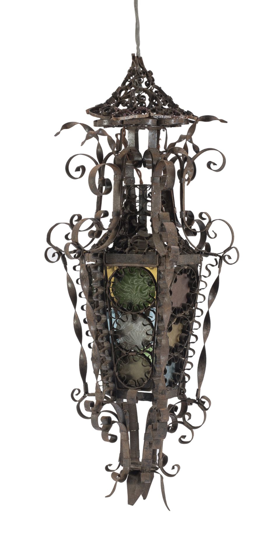 WROUGHT IRON LANTERN 19TH CENTURY