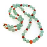 JADE AND CORAL NECKLACE