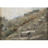 OIL PAINTING OF A LANDSCAPE BY NEAPOLITAN PAINTER 19TH CENTURY
