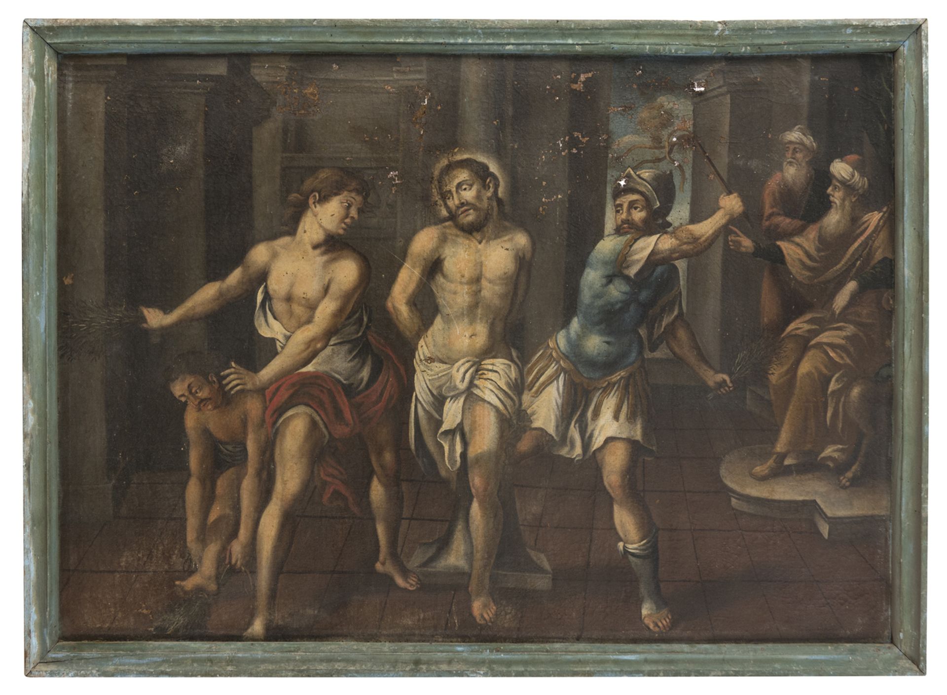 THREE PAINTINGS STATIONS OF THE CROSS BY LATE MANIERIST PAINTER - Image 3 of 3