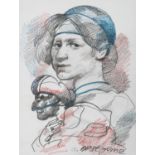 PASTEL DRAWING OF A FIGURE BY ARMANDO DI STEFANO
