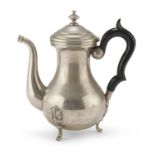 SILVERED ALPACA TEAPOT 19th CENTURY