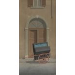 OIL PAINTING OF A CART BY DOMENICO LUCIANI
