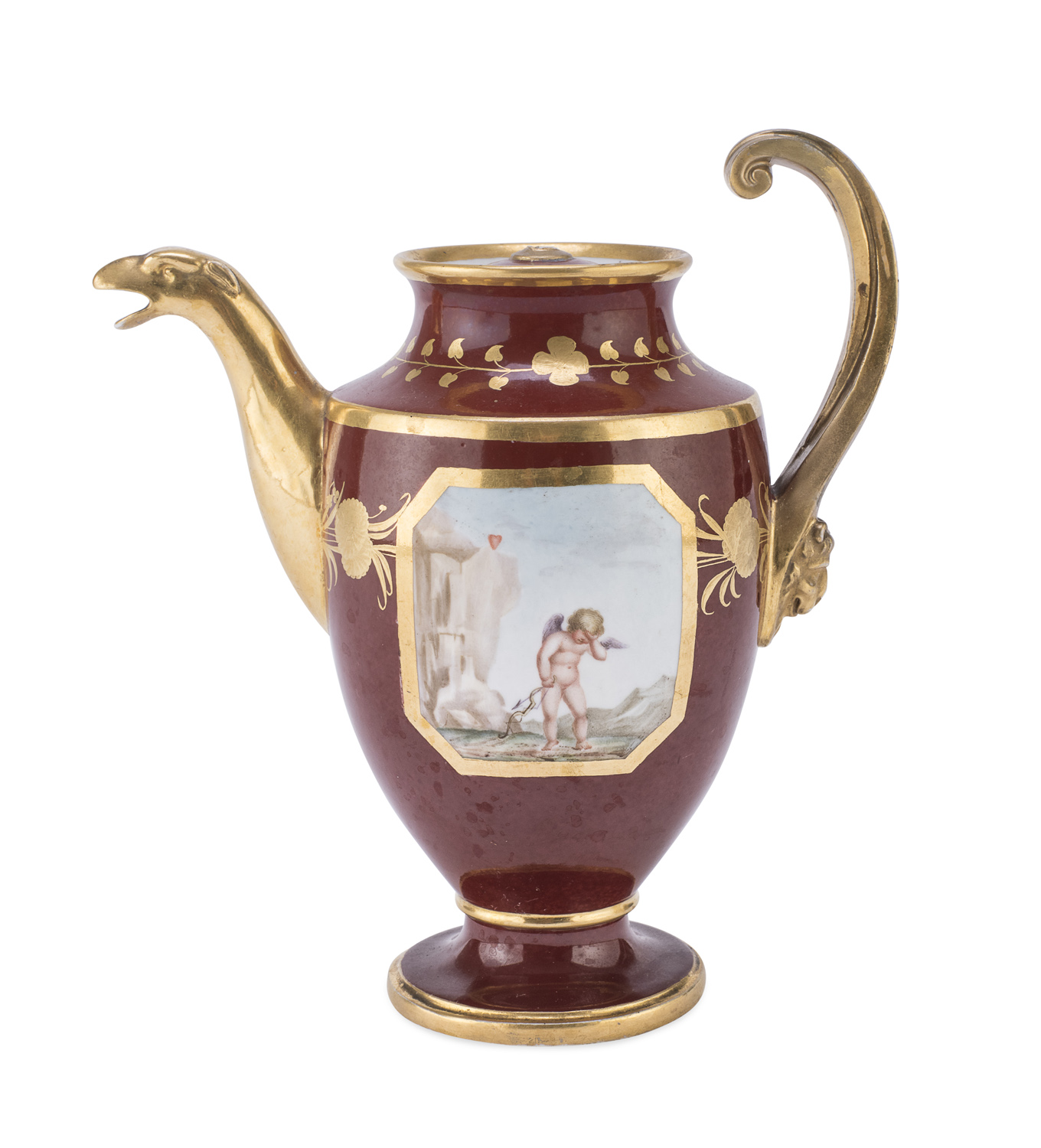 COCOA POT IN PORCELAIN PROBABLY RUSSIA 19TH CENTURY