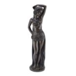 BRONZE SCULPTURE OF ODALISQUE SIGNED 'HUNT' 20TH CENTURY