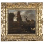 OIL PAINTING OF GOATS CIRCLE OF ADRIEN VAN DER VELDE