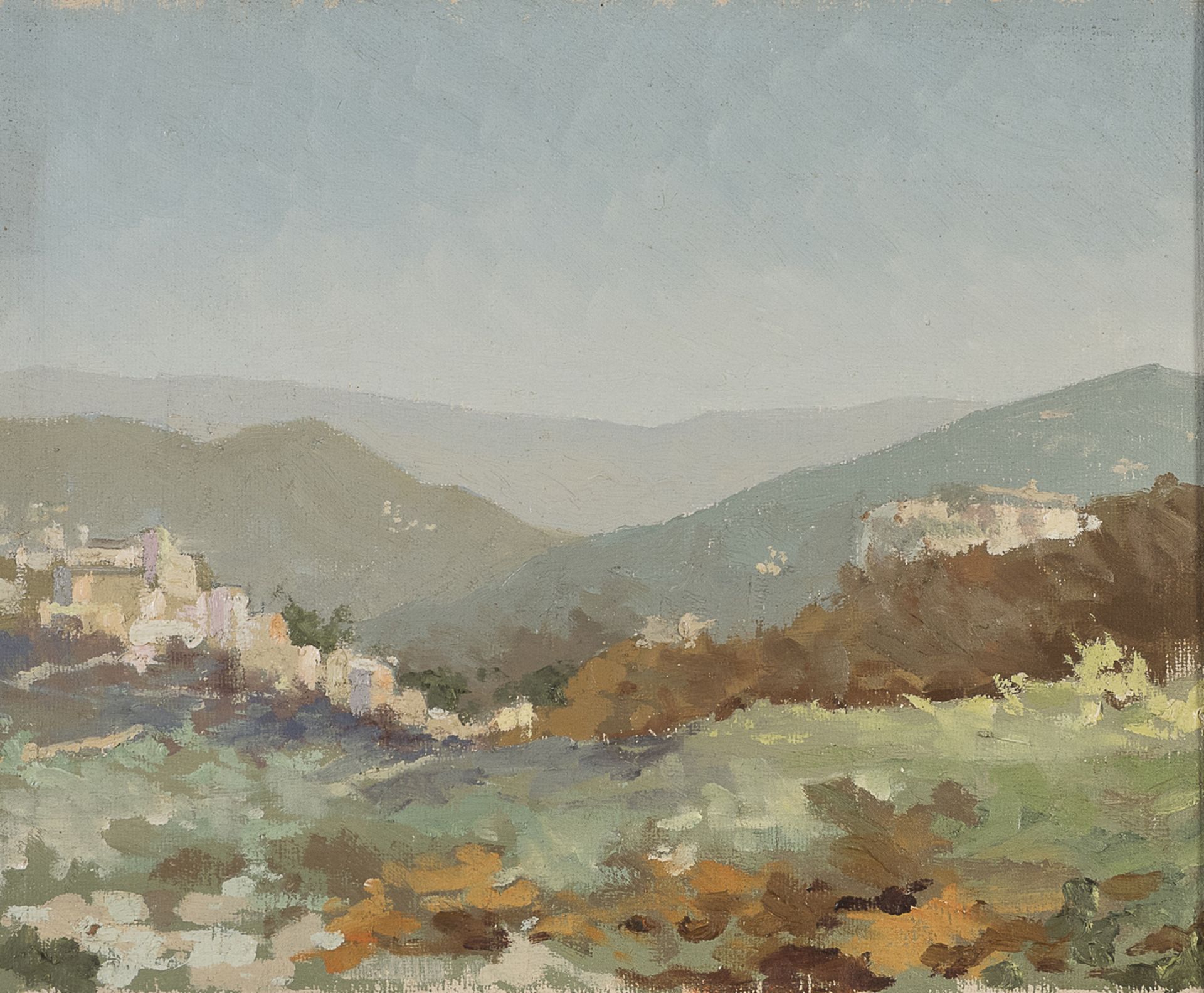 OIL PAINTING OF A LANDSCAPE ATTRIBUTED TO ORESTE ALBERTINI